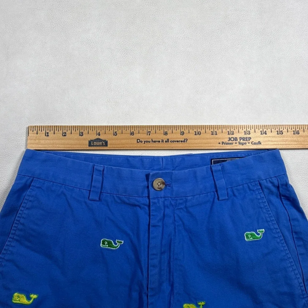 Vineyard Vines Mens 30 Breaker Shorts Blue Embroidered‎ Whales Chino Cotton Prep
